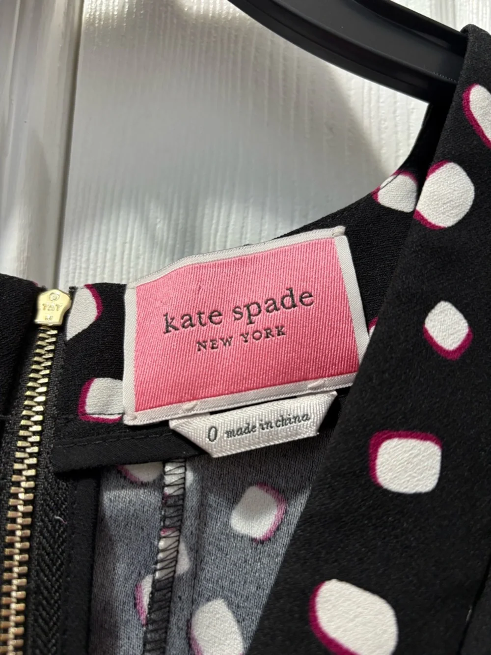 Kate Spade Mallow Dot Print Short-Sleeve Crepe Fit and Flare Dress Size 0